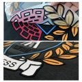 Impressão de logotipo personalizado em tecido, etiqueta 3D, adesivo de transferência de calor para roupas 