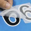 Logotipo personalizado passando em letras macias 3D flocado transferência de calor etiqueta impressão para artesanato DIY camiseta roupa bolsa 